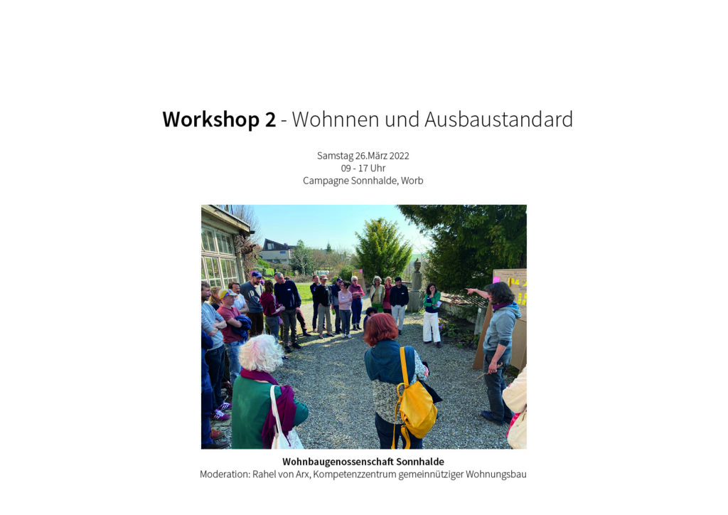 WBG Sonnhalde: Zusammenfassung Workshop 2